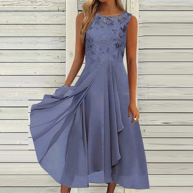 Levoire | Robe D'Été Élégante En Matériau Léger violet foncé