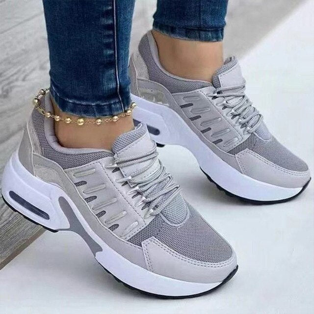 Levoire | Baskets Femme Avec Talon Ergonomique Gris