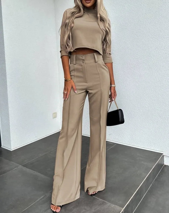 Levoire | Ensemble Femme Avec Crop-Top Et Pantalon