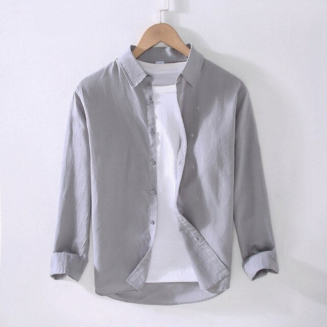 Levoire | Chemise D'Été À Manches Longues Pour Hommes Gris