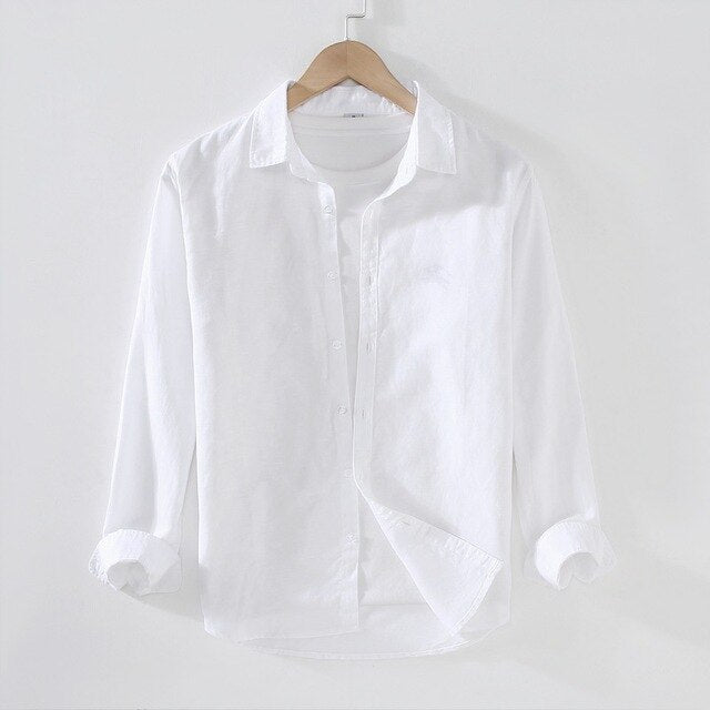 Levoire | Chemise D'Été À Manches Longues Pour Hommes Blanc