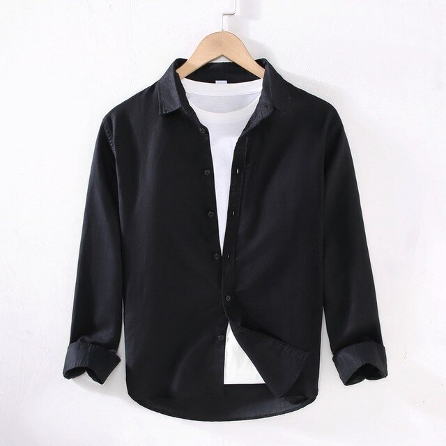 Levoire | Chemise D'Été À Manches Longues Pour Hommes Noir