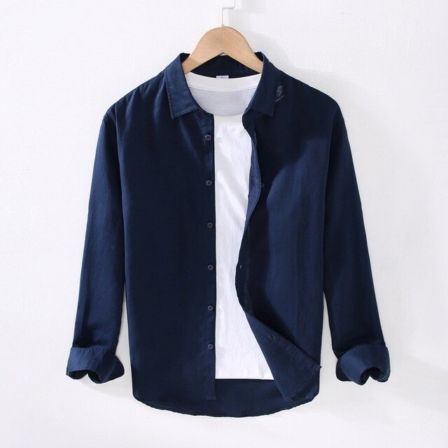 Levoire | Chemise D'Été À Manches Longues Pour Hommes Bleu foncé