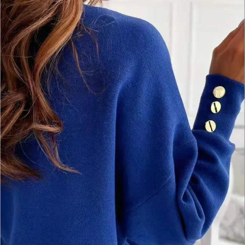 Levoire | Pull Avec Décolleté En V Et Sensation Cachemire Bleu