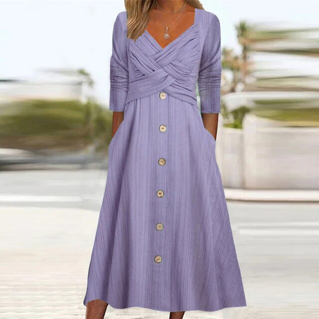 Levoire | Robe A-Ligne À Manches Longues Lilas