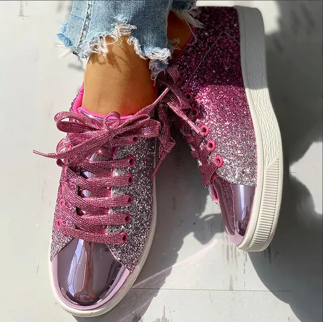 Levoire | Chaussures de luxe décontractées à paillettes pour femmes Rose clair