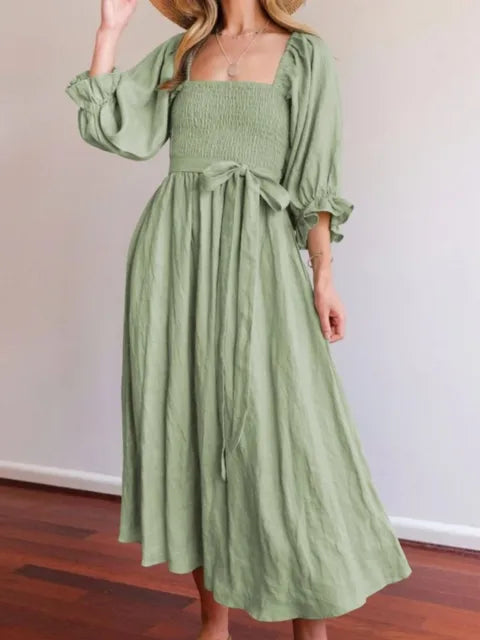 Levoire | Robe Élégante en Satin Fluide Vert clair