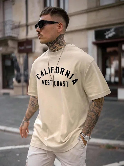 Levoire | T-Shirt Graphique Californie Decontracte Hommes Beige