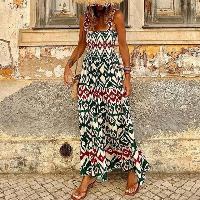 Levoire | Robe D'Été Style Bohème Vert