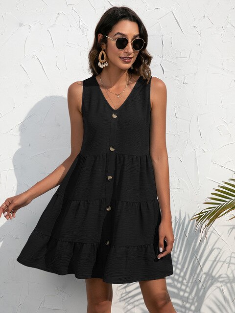Levoire | Robe D'Été Décontractée Pour Femmes Noir