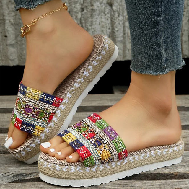 Levoire | À Plateforme De Style Ethnique Multicolore 1