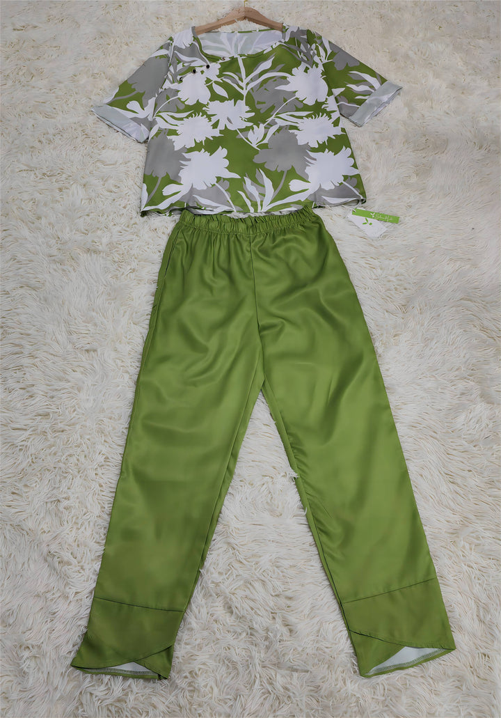 Levoire | Robe Imprimé Vert Manches 3 4