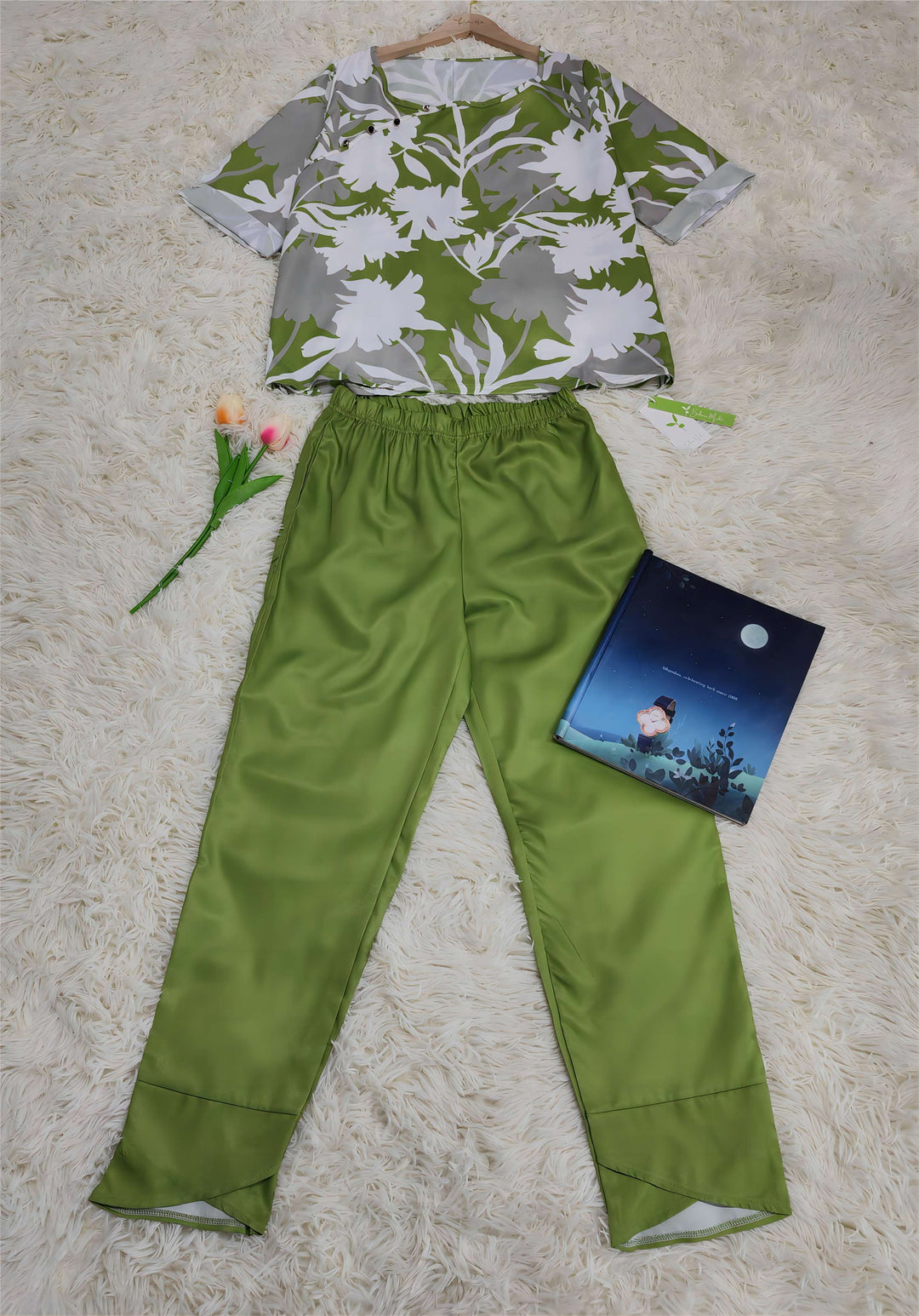 Levoire | Robe Imprimé Vert Manches 3 4