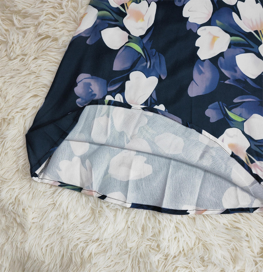 Levoire | Imprimé De Tulipes Fleuries Robe Midi Flottante Pour Femmes