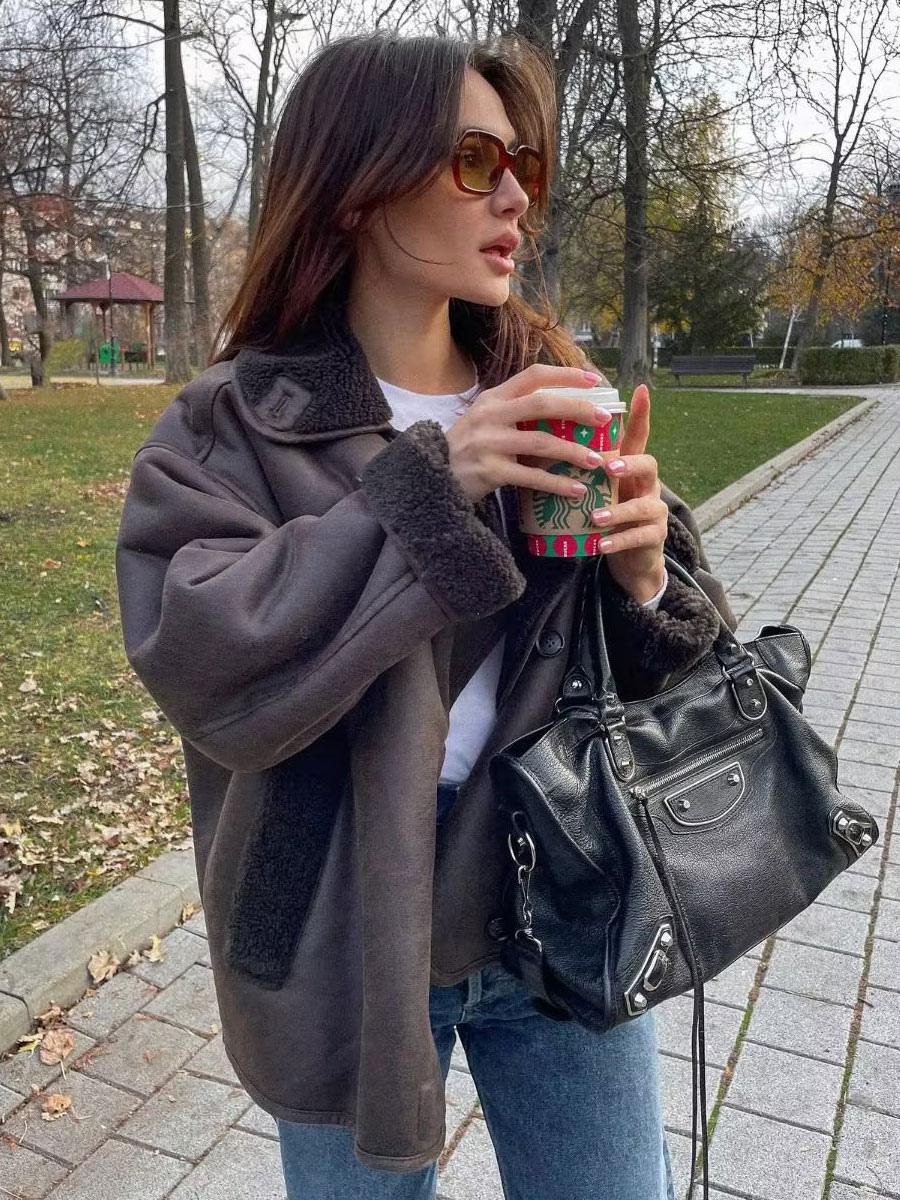 Levoire | Veste en cuir marron