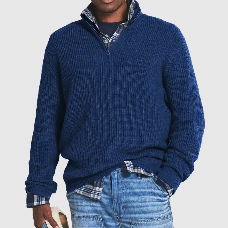 Levoire | T-Shirt À Demi-Zip Pour Hommes Bleu marine
