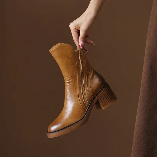 Levoire | Botte durable antidérapante à bout pointu avec zip latéral