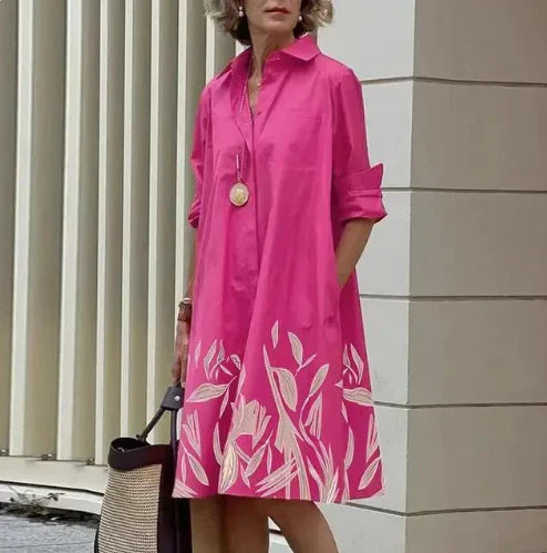 Levoire | Robe Chemise Pour Femmes Fleur rouge