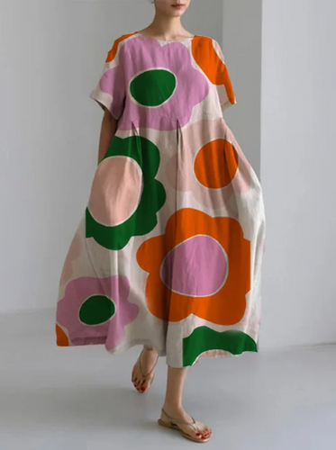 Levoire | Robe Élégante Avec Un Motif Floral Surdimensionné