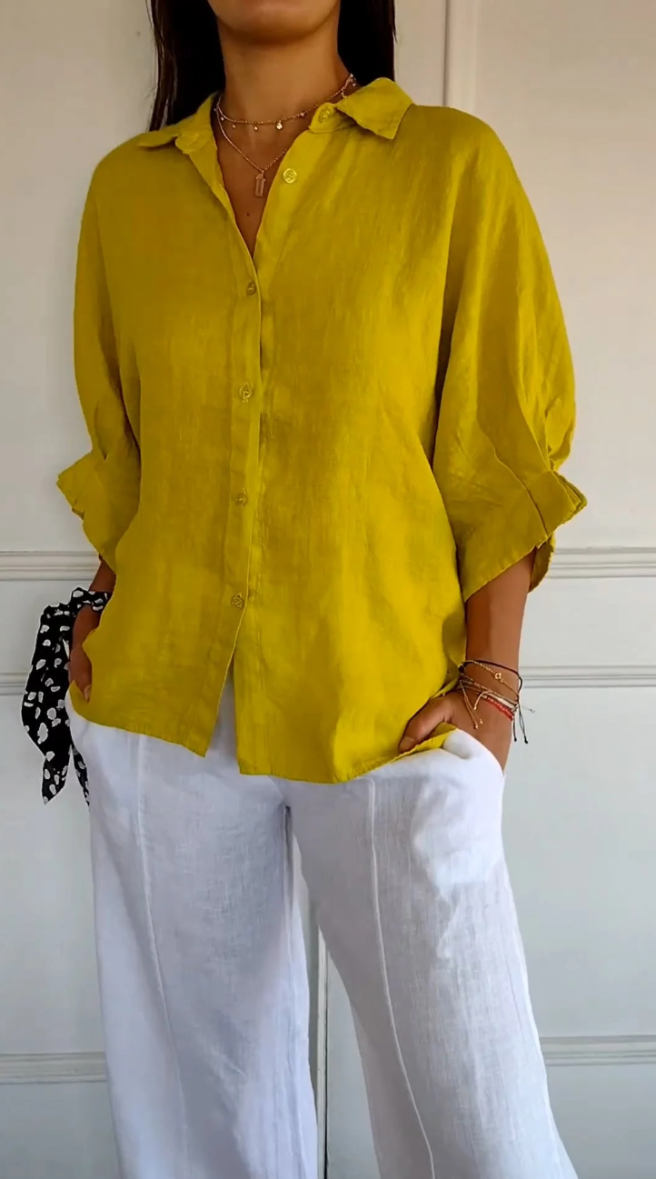 Levoire | Blouse élégante avec boutons Jaune