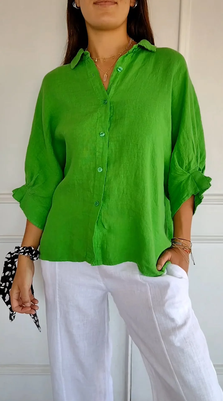 Levoire | Blouse élégante avec boutons Vert