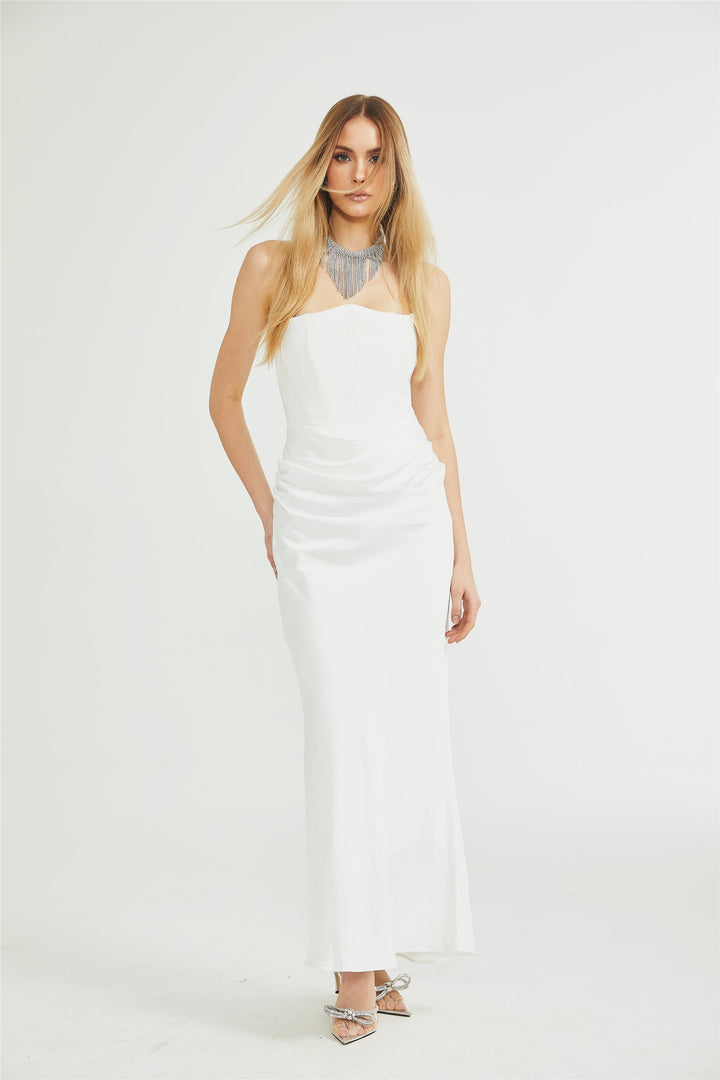 Levoire | Robe Maxi Drapée Off-Shoulder