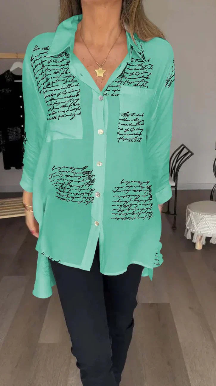 Levoire | Chemise Écrue Avec Impression Manuscrite