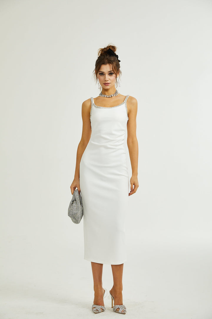 Levoire | Robe Midi Brodée De Cristaux