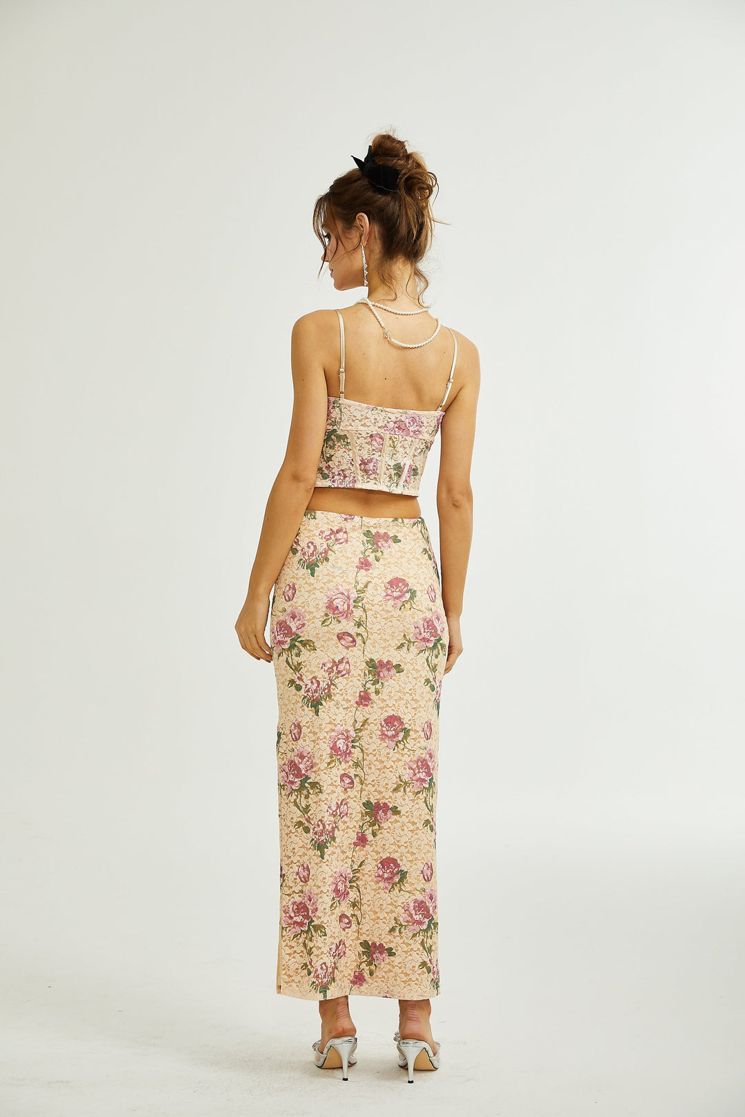 Levoire | Haut De Gilet Imprimé Floral & Ensemble De Jupe Assorti