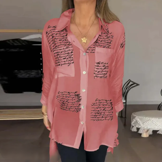 Levoire | Blouse à boutons élégante et confortable Rose
