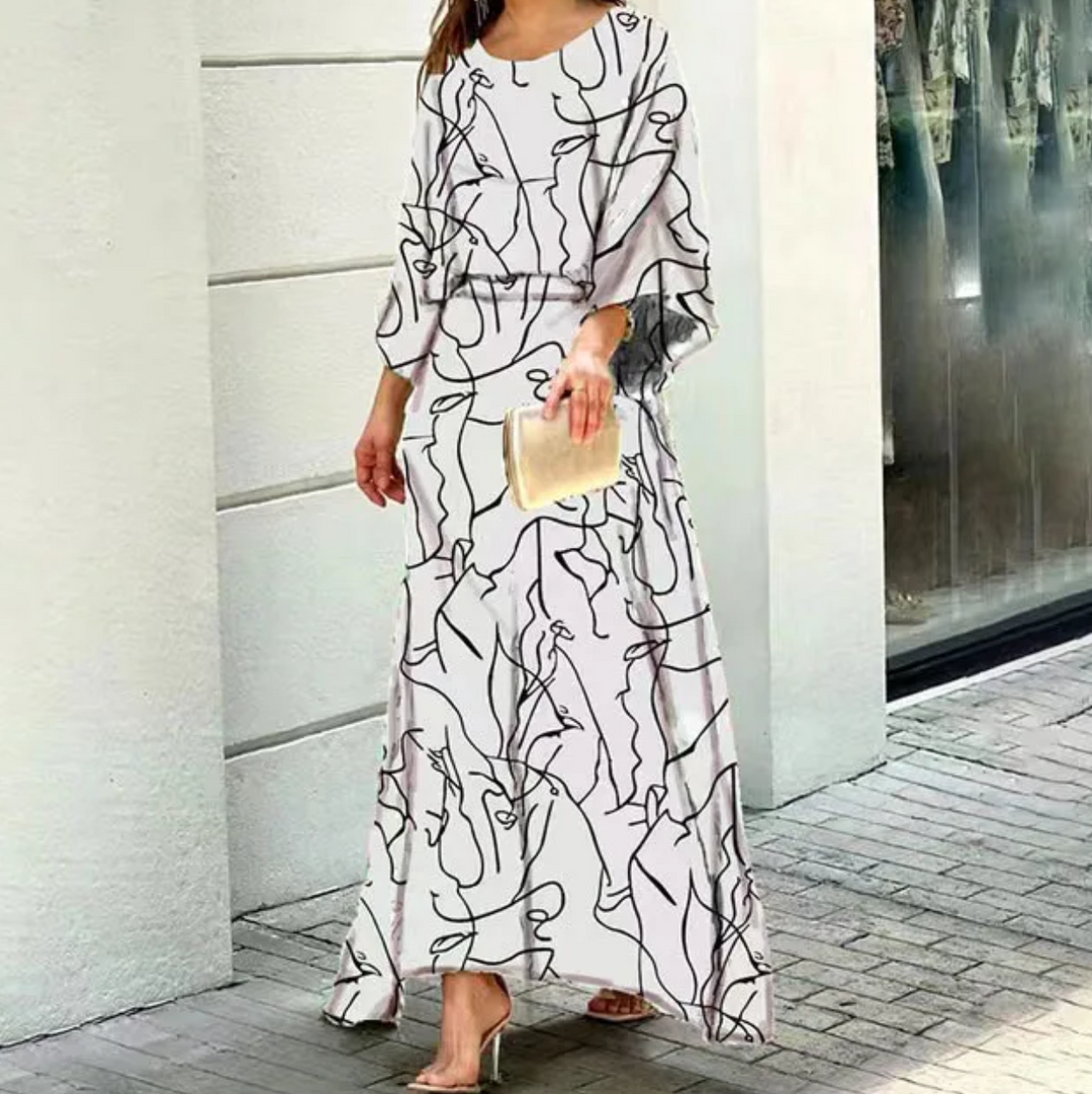 Levoire | Robe D'Été Sans Manches Col Rond Élégante Légère Blanc
