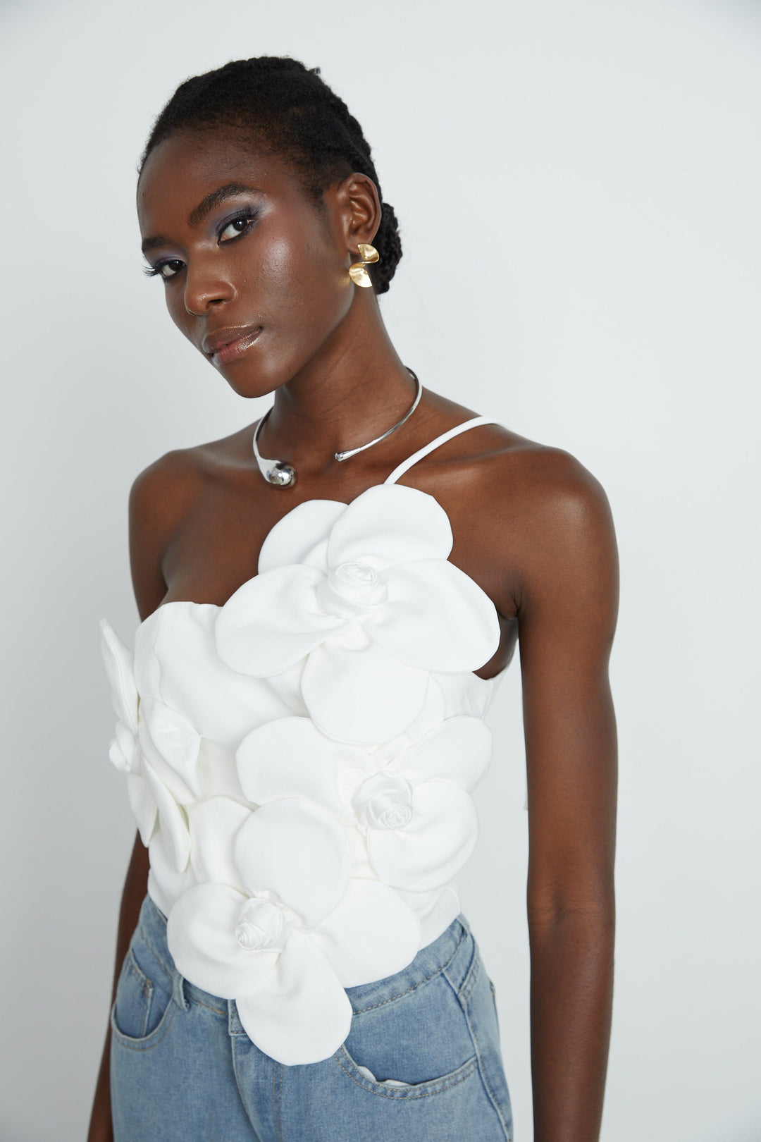 Levoire | Application Florale Top À Dos Nu