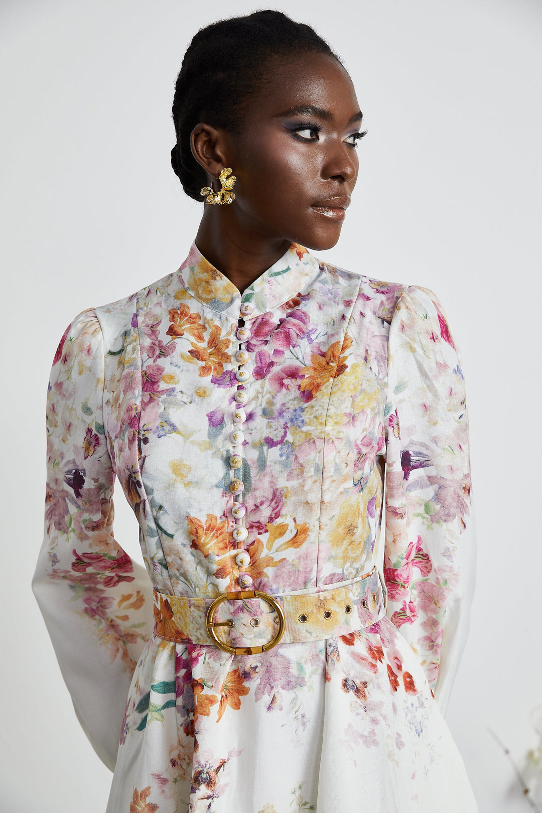 Levoire | Robe Midi En Or Ornée De Cristaux