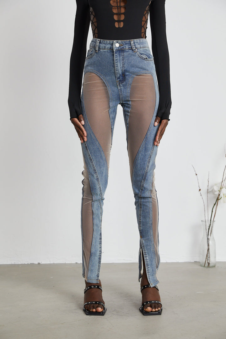 Levoire | Jeans À Panneaux Transparents