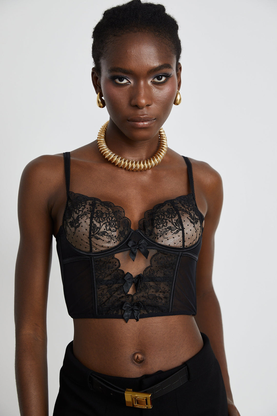 Levoire | Détail En Dentelle Top En Maille