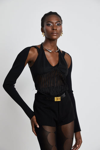Levoire | Top Bustier À Panneau Noir