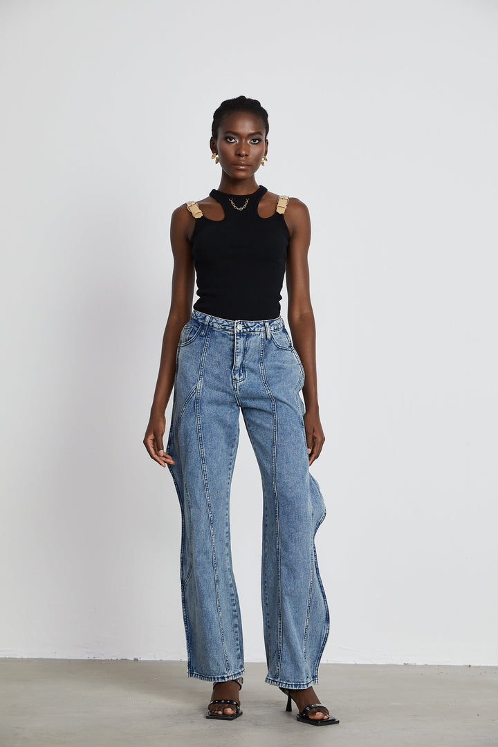 Levoire | Jeans À Jambes Larges Asymétriques
