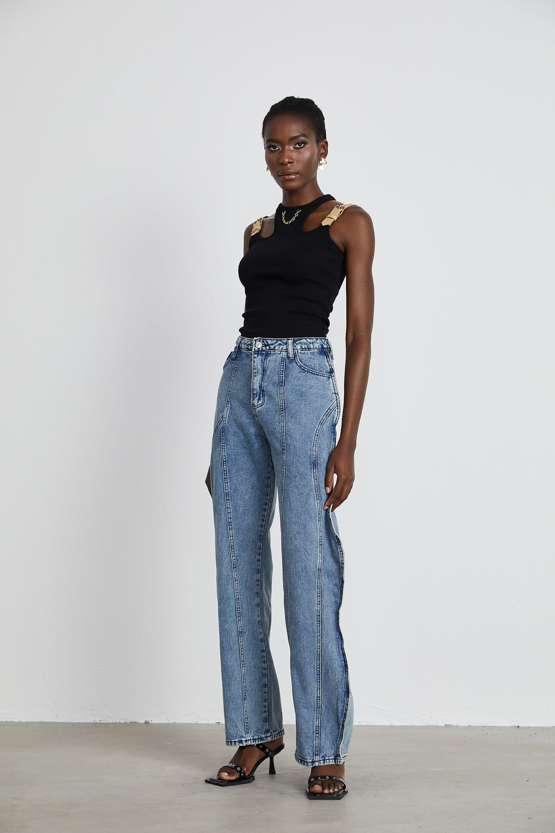 Levoire | Jeans À Jambes Larges Asymétriques