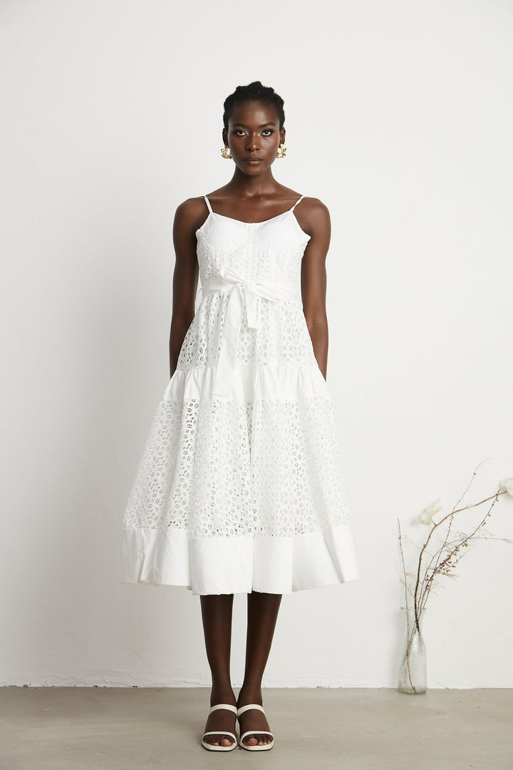 Levoire | Ceinture Cut Out Coton Midi Robe