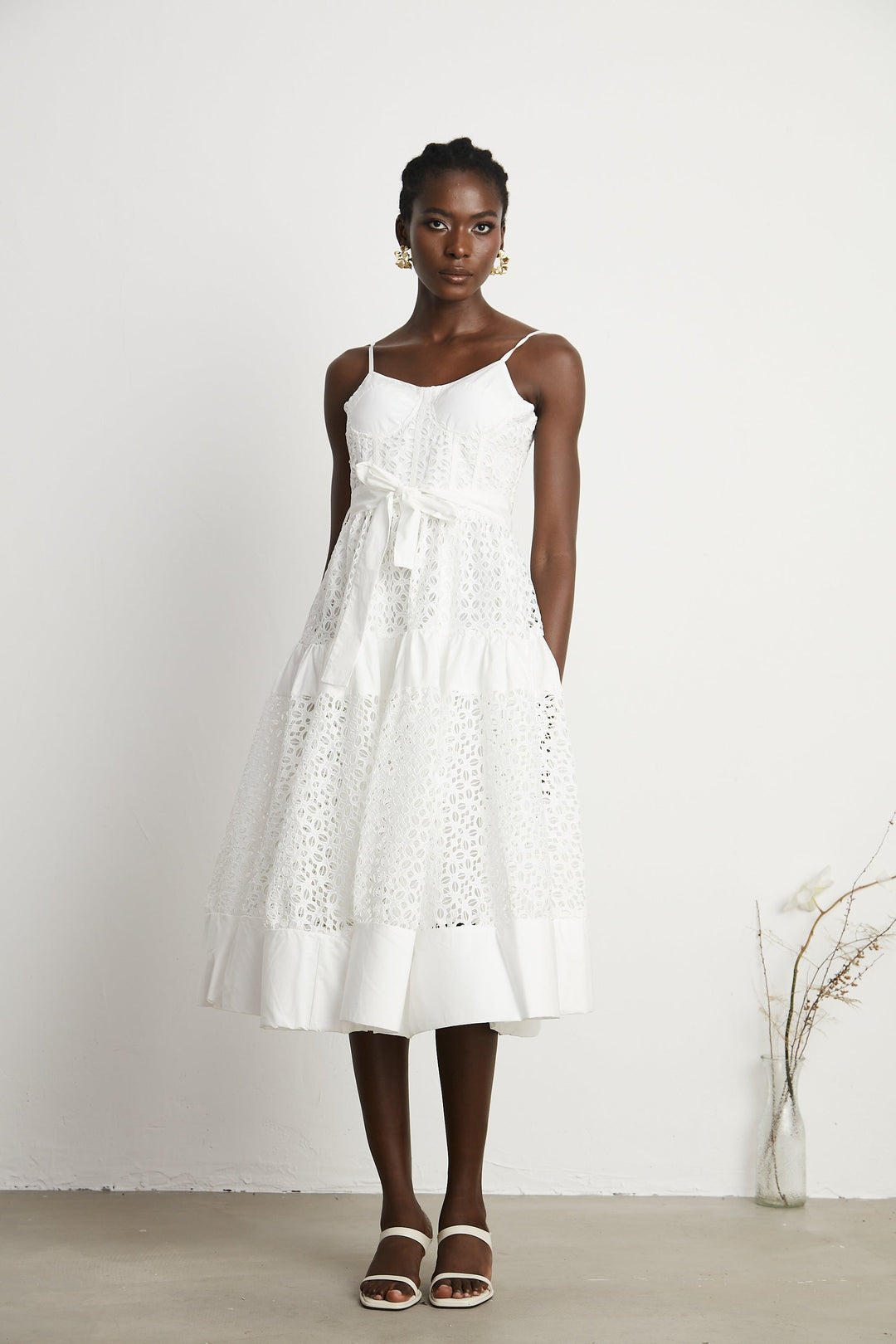 Levoire | Ceinture Cut Out Coton Midi Robe