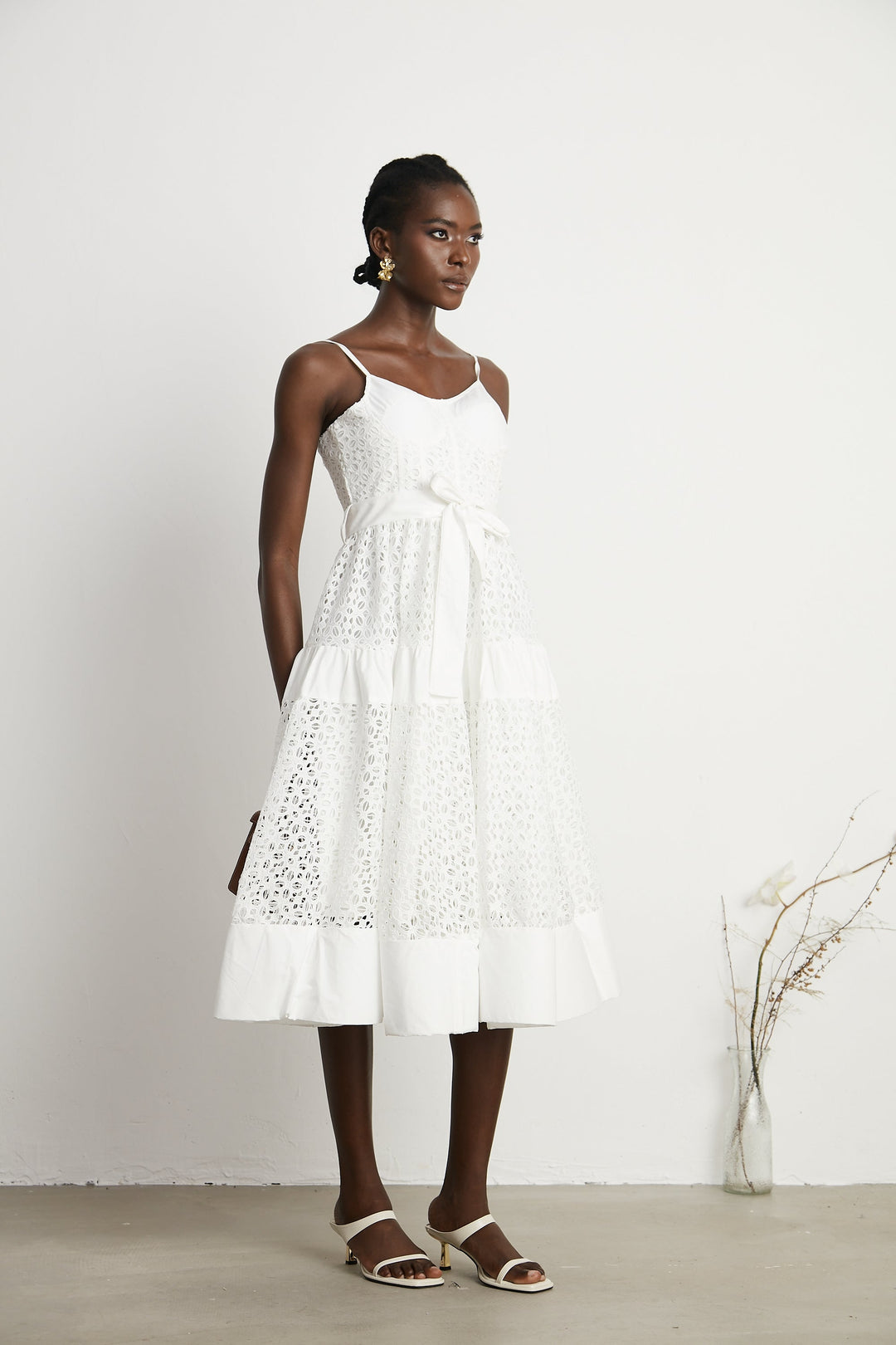Levoire | Ceinture Cut Out Coton Midi Robe