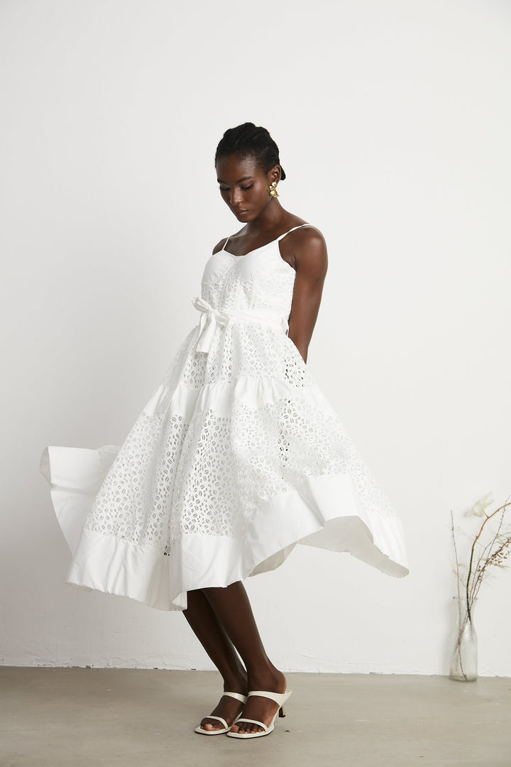 Levoire | Ceinture Cut Out Coton Midi Robe