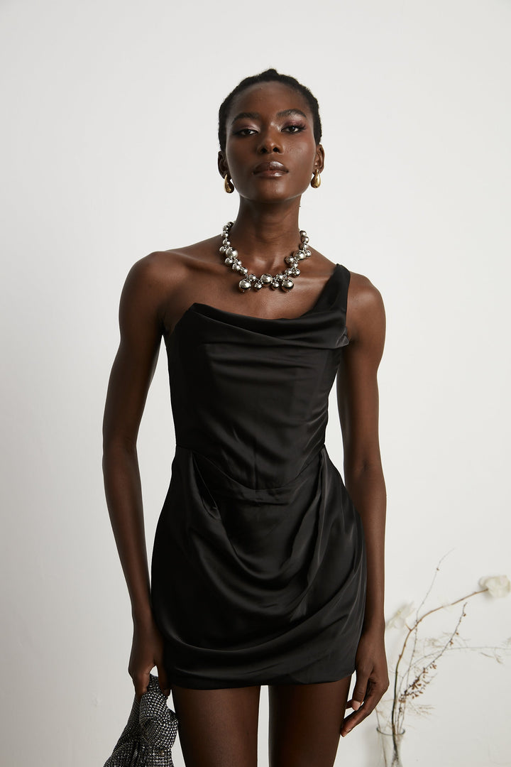 Levoire | Mono Épaule Corset Mini Robe