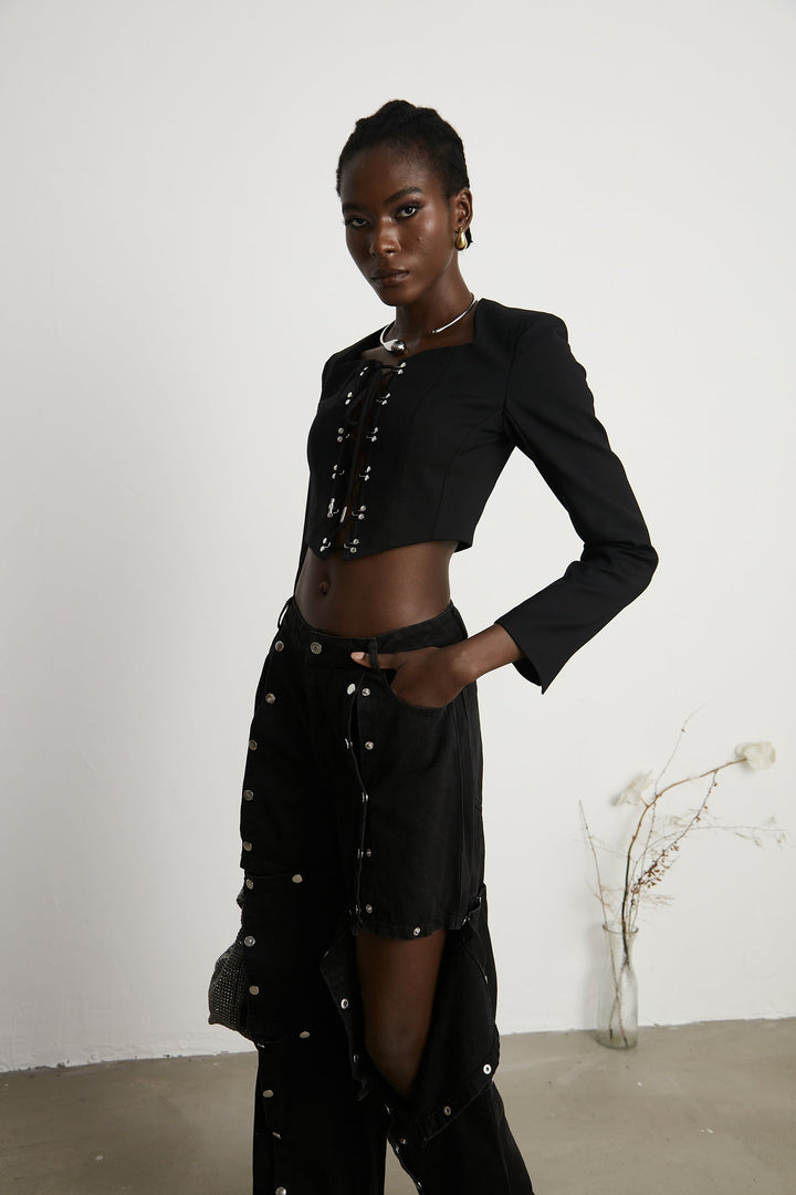Levoire | Veste Cropped À Lacets