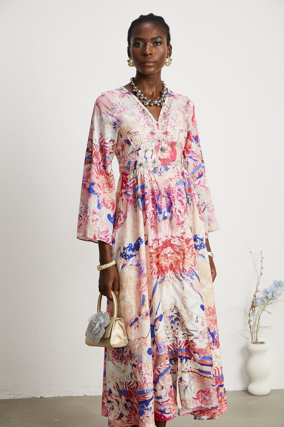 Levoire | Robe Maxi À Manches Kimono Rassemblement