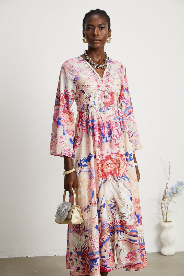 Levoire | Robe Maxi À Manches Kimono Rassemblement