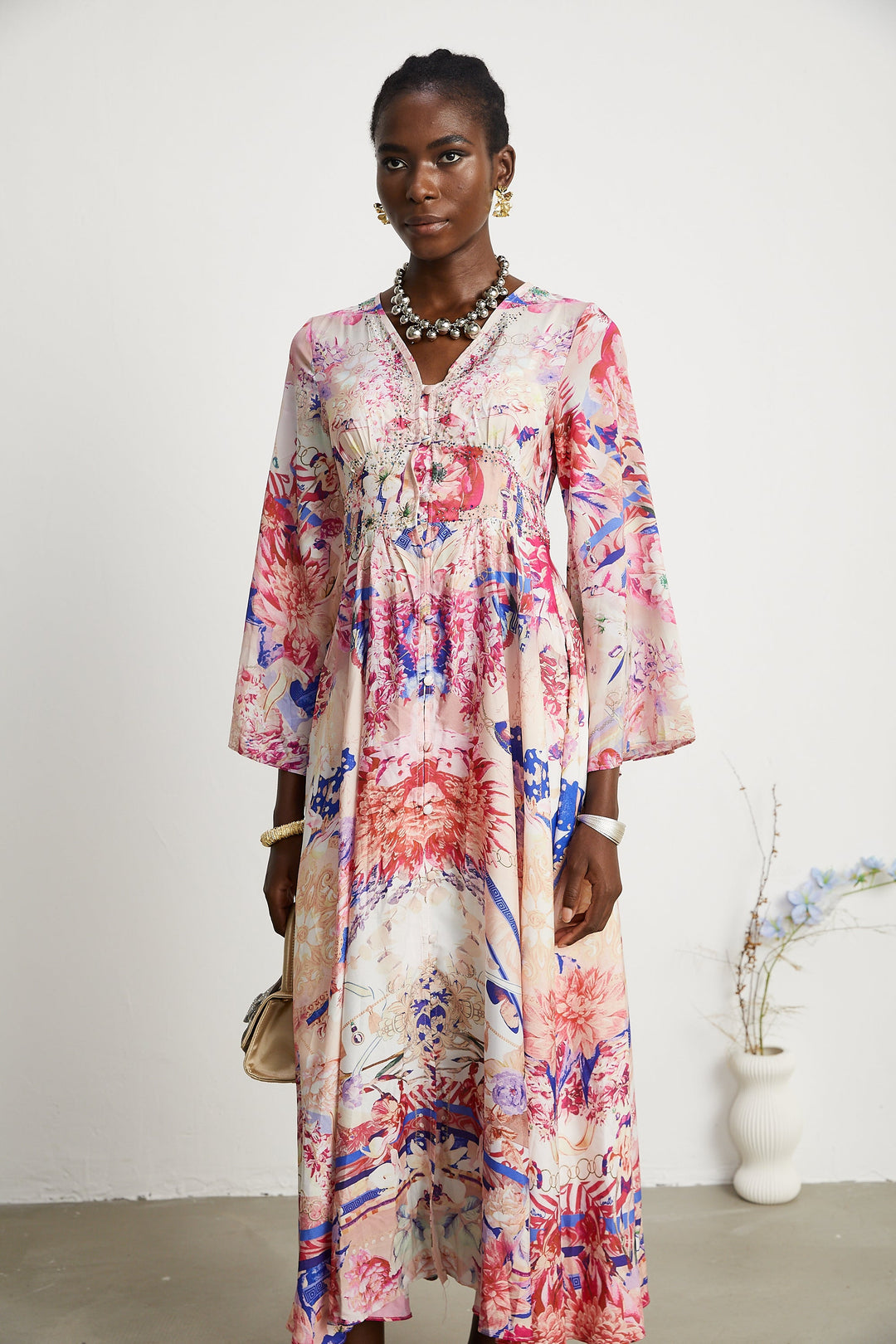 Levoire | Robe Maxi À Manches Kimono Rassemblement