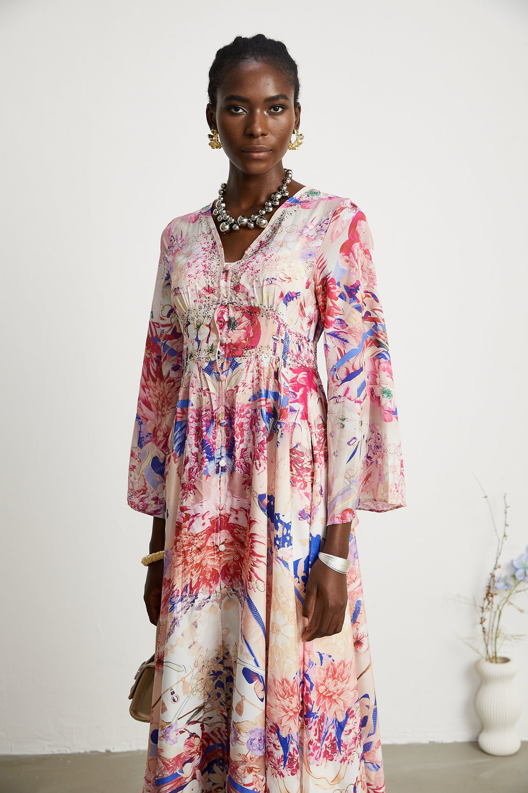 Levoire | Robe Maxi À Manches Kimono Rassemblement