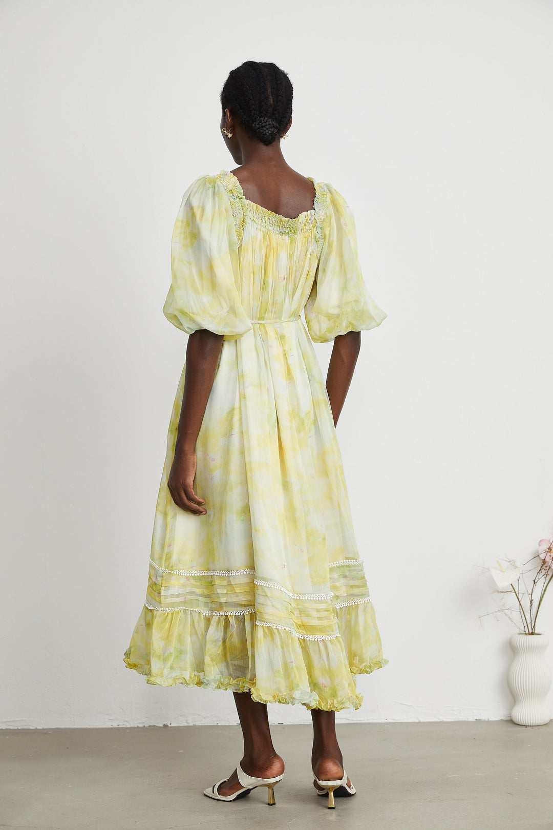 Levoire | Robe Midi À Détails Volants
