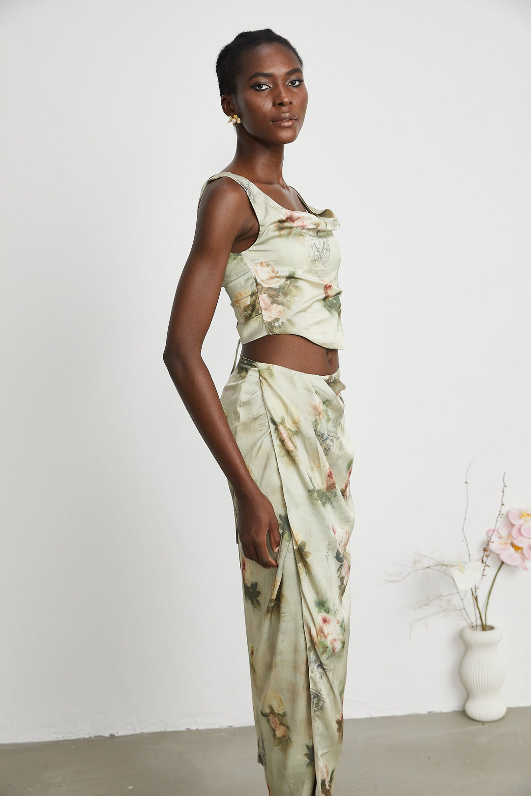 Levoire | Top & Jupe Imprimé Fleurs Ensemble Coordonné